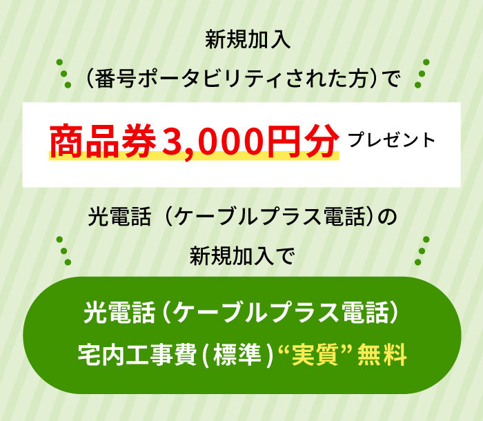 新規加入で商品券2000円分プレゼント